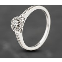 Pre-Owned 9ct White Gold 0.25ct Brilliant Cut Diamond Halo Ring 41383885