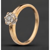 Second Hand 9ct Yellow Gold 0.10ct Diamond Solitaire Ring 41384707