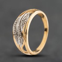 Second Hand 9ct Yellow Gold Brilliant Cut Diamond Band Ring 41384941