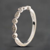 Second Hand 9ct White Gold 0.10ct Brilliant Cut Diamond Band Ring 41384962