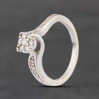 Second Hand 9ct Yellow Gold 0.25ct Brilliant Cut Diamond Twist Cluster Ring 41385028