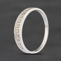 Second Hand 9ct White Gold 0.05ct Diamond Half Eternity Ring 41385044