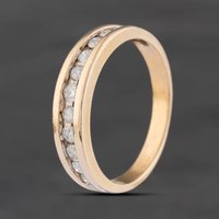 Second Hand 9ct Yellow Gold 0.50ct Brilliant Cut Diamond Half Eternity Ring 41385045