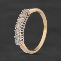 Second Hand 9ct Yellow Gold 0.25ct Diamond Half Eternity Ring 41385051