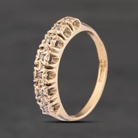 Second Hand 9ct Yellow Gold 0.04ct Diamond Half Eternity Ring 41385058