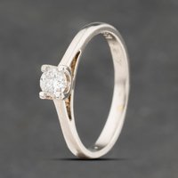 Second Hand Platinum 0.27ct Brilliant Cut Diamond Four Claw Solitaire Ring 41385097