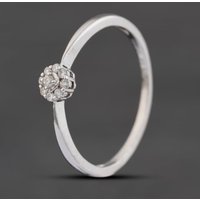 Second Hand 9ct White Gold 0.10ct Brilliant Cut Diamond Cluster Ring 41385157