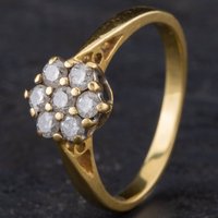 Pre-Owned 9ct Yellow Gold 0.50ct Diamond Flower Cluster Ring 4148043