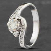 Pre-Owned 14ct White Gold 0.60ct Brilliant Cut Diamond Twist Ring 41481062