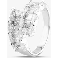 Pre-Owned 18ct White Gold 1.00ct Diamond Marquise and Baguette Cut Diamonds Crossover Ring 41481085