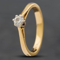 Pre-Owned 18ct Yellow Gold 0.25ct Brilliant Cut Diamond Solitaire Ring 41481125