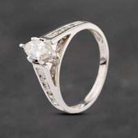 Pre-Owned 0.45ct Marquise Cut Diamond Shoulder Set Solitaire Ring 41481338