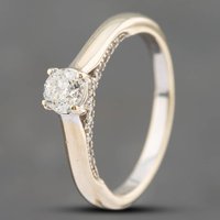 Pre-Owned 18ct White Gold 0.23ct Brilliant Cut Diamond Forever Solitaire Ring 41481369