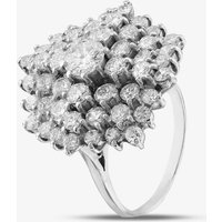 Pre-Owned 18ct White Gold 4.00ct Brilliant Cut Diamond Large Cluster Ring 41481370