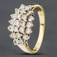 Pre-Owned 18ct Yellow Gold 1.00ct Brilliant Cut Diamond Cluster Ring 41481464