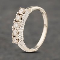 Pre-Owned 9ct White Gold 0.50ct Brilliant Cut Diamond 5 Stone Half Eternity Ring 41481657