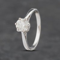 Pre-Owned 18ct White Gold 0.50ct Brilliant Cut Diamond Solitaire Ring 41481658