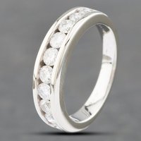 Pre-Owned 18ct White Gold 1.00ct Brilliant Cut Diamond Half Eternity Ring 41481681