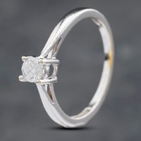 Pre-Owned 18ct White Gold 0.25ct Brilliant Cut Diamond Solitaire Ring 41481704
