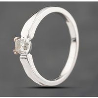 Pre-Owned 18ct White Gold Princess Cut Diamond Solitaire Ring 41481715
