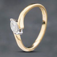 Pre-Owned 18ct Yellow Gold Marquise Cut Diamond Solitaire Ring 41481727