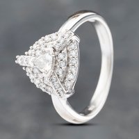 Pre-Owned 18ct White Gold Diamond Triangular Cluster Ring 41481790