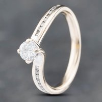 Pre-Owned 18ct White Gold Brilliant Cut Diamond Twist Shoulder Set Solitaire Ring 41481800
