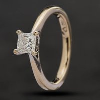 Pre-Owned 18ct White Gold 0.50ct Princess Cut Diamond Solitaire Ring 4148181