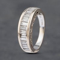 Pre-Owned 18ct White Gold 1.00ct Baguette Cut Diamond Half Eternity Ring 41481838