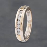 Pre-Owned 18ct Two Colour Gold 0.25ct Brilliant Cut Diamond Channel Set Half Eternity Ring 41481847