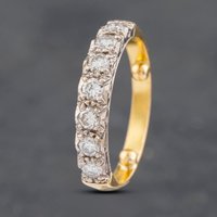 Pre-Owned 18ct Yellow Gold 0.50ct Brilliant Cut Diamond 7 Stone Half Eternity Ring 41481859