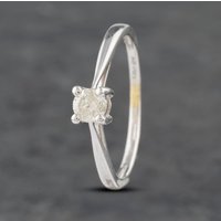 Pre-Owned 18ct White Gold 0.25ct Brilliant Cut Diamond Four Claw Solitaire Ring 41481870