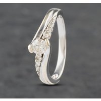 Pre-Owned 9ct White Gold 0.33ct Brilliant Cut Diamond Shoulder Set Solitaire Ring 41481884