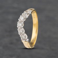 Pre-Owned 18ct Yellow Gold 0.25ct Brilliant Cut Diamond Five Stone Half Wishbone Ring 41481906