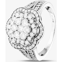 Pre-Owned 18ct White Gold 1.50ct Brilliant Cut Diamond Flower Cluster Ring 41481907