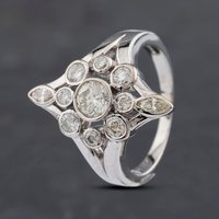 Pre-Owned 14ct White Gold 1.00ct Diamond Star Cluster Ring 41481910