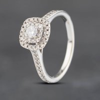 Pre-Owned 9ct White Gold 0.50ct Brilliant Cut Diamond Cluster Ring 41481970
