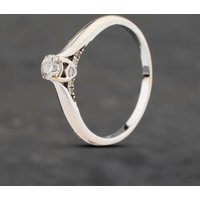 Pre-Owned 18ct White Gold Certificated 0.40ct Brilliant Cut Diamond Solitaire Ring 41481990