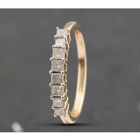 Pre-Owned 9ct Yellow Gold 0.50ct Princess Cut Diamond Half Eternity Ring 41482238
