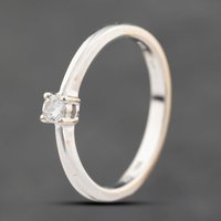 Pre-Owned 18ct White Gold 0.10ct Brilliant Cut Diamond Solitaire Ring 41482398