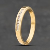 Second Hand 18ct Yellow Gold Diamond Channel Set Half Eternity Ring 41483133