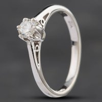 Pre-Owned 9ct White Gold 0.25ct Brilliant Cut Diamond Solitaire Ring 4148473