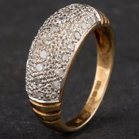 Pre-Owned 9ct Yellow Gold Diamond Pave Ring 4148722