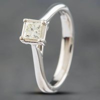 Pre-Owned 18ct White Gold 0.25ct Princess Cut Diamond Solitaire Ring 4148957
