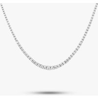 Pre-Owned 14ct White Gold 4.71ct Brilliant Cut Diamond Graduated 17 Inch Tennis Necklace 4304155114