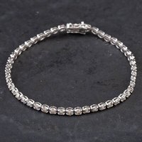 Pre-Owned 18ct White Gold 3.00ct Diamond 7 Inch Stone Set Bracelet 4307018