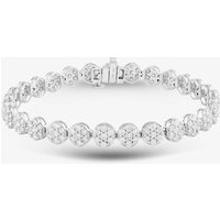 Pre-Owned 14ct White Gold 5.00ct Brilliant Cut Diamond Cluster Bracelet 4307124