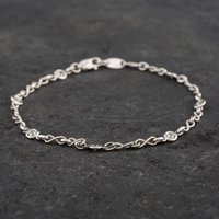 Pre-Owned 14ct White Gold 0.75ct Brilliant Cut Diamond Twist Link Bracelet 4307130