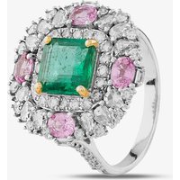 Pre-Owned 18ct White Gold Multi Stone and 0.78ct Diamond Large Cluster Ring 4309155229