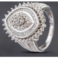 Pre-Owned 9ct White Gold 1.50ct Diamond Cluster Ring 431200227
